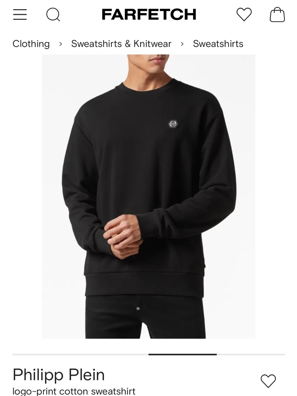Philipp Plein Black Crewneck Sweatshirt
